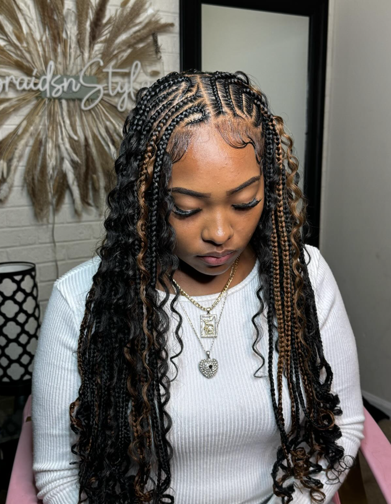 Cornrows Boho Style